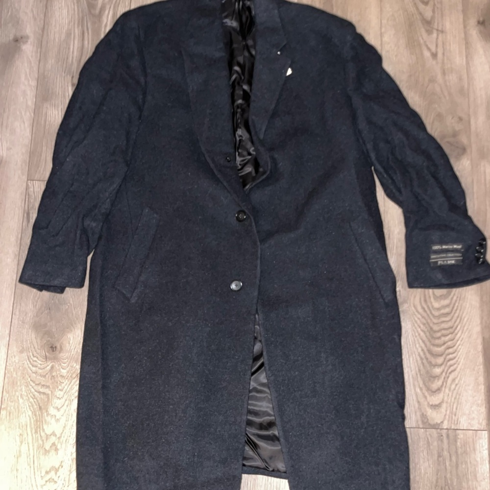 NWT- Jos. A. Bank Black Trench Wool Coat